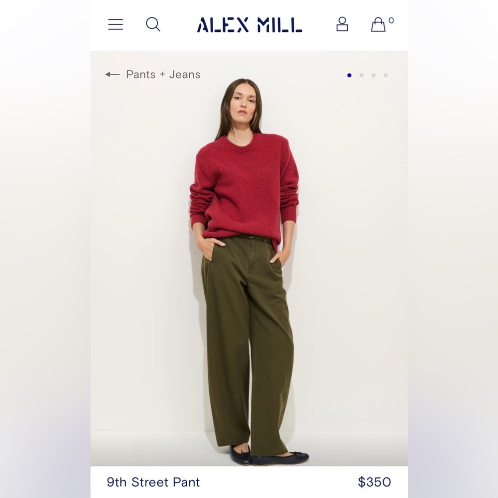 BNWT Alex Mill 9th Street Pant